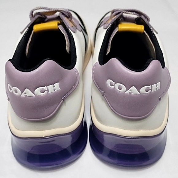 Coach women's citysole Court Sneakers Shoes Lace Up Light/C Blue Lilac Purple - Picture 7 of 13
